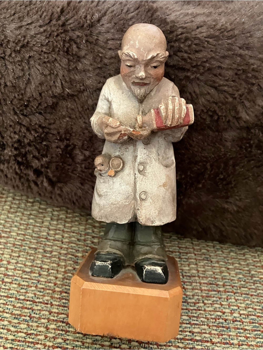 Arni Wood Carving Depicting A Physician In A Hospital Coat.